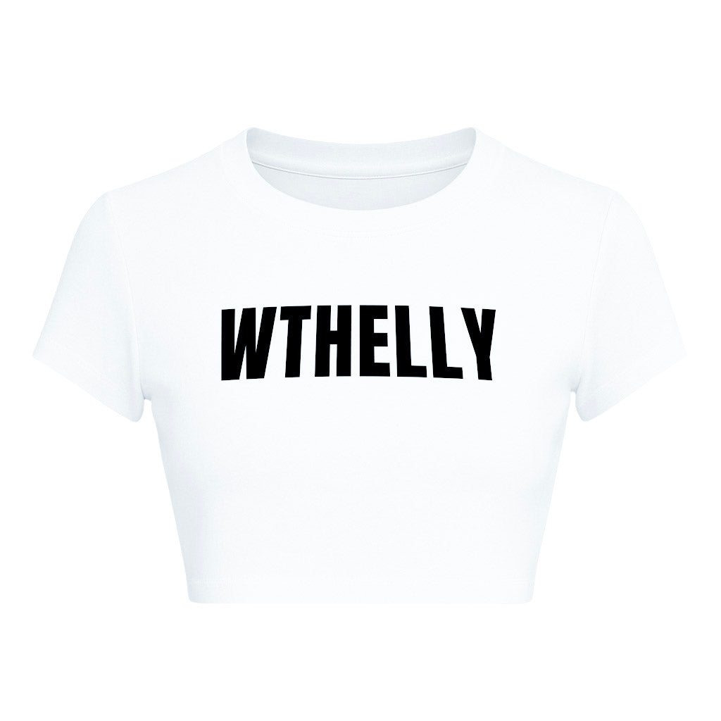WTHELLY CROPPED SLOGAN TEE