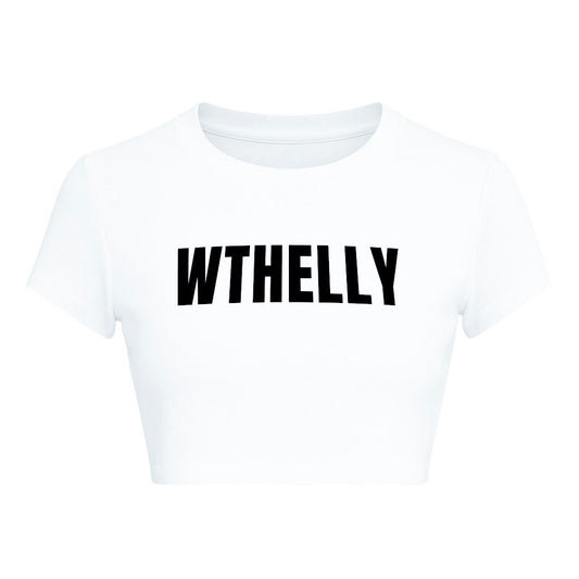 WTHELLY CROPPED SLOGAN TEE