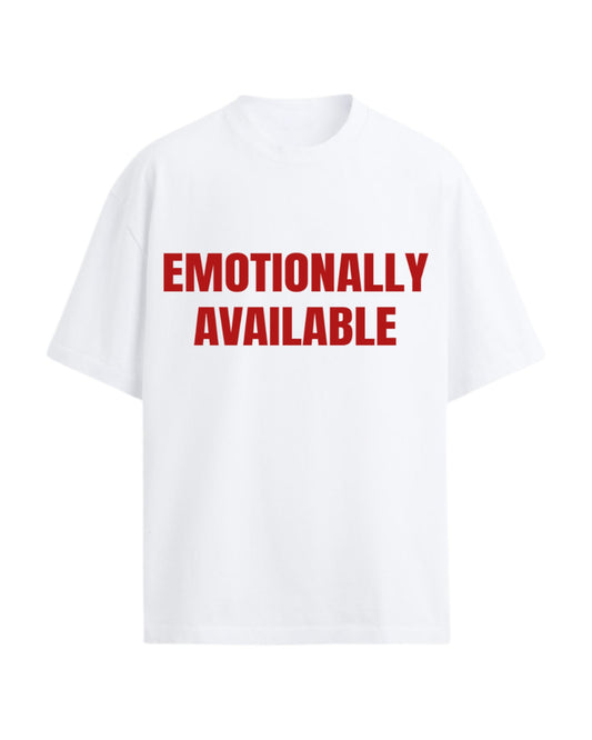 EMOTIONALLY AVAILABLE OVERSIZED SLOGAN TEE